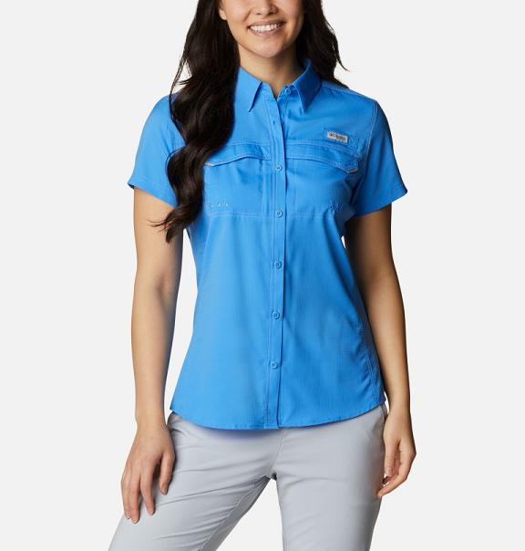 Columbia PFG Lo Drag Shirts Blue For Women's NZ32065 New Zealand